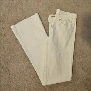 Cream Wide-Leg Jeans